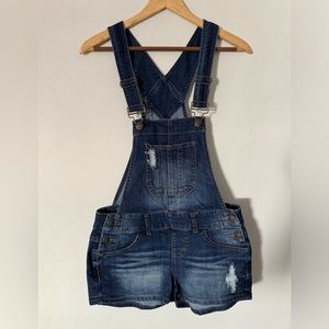 Blue Spice Denim Overall Shorts